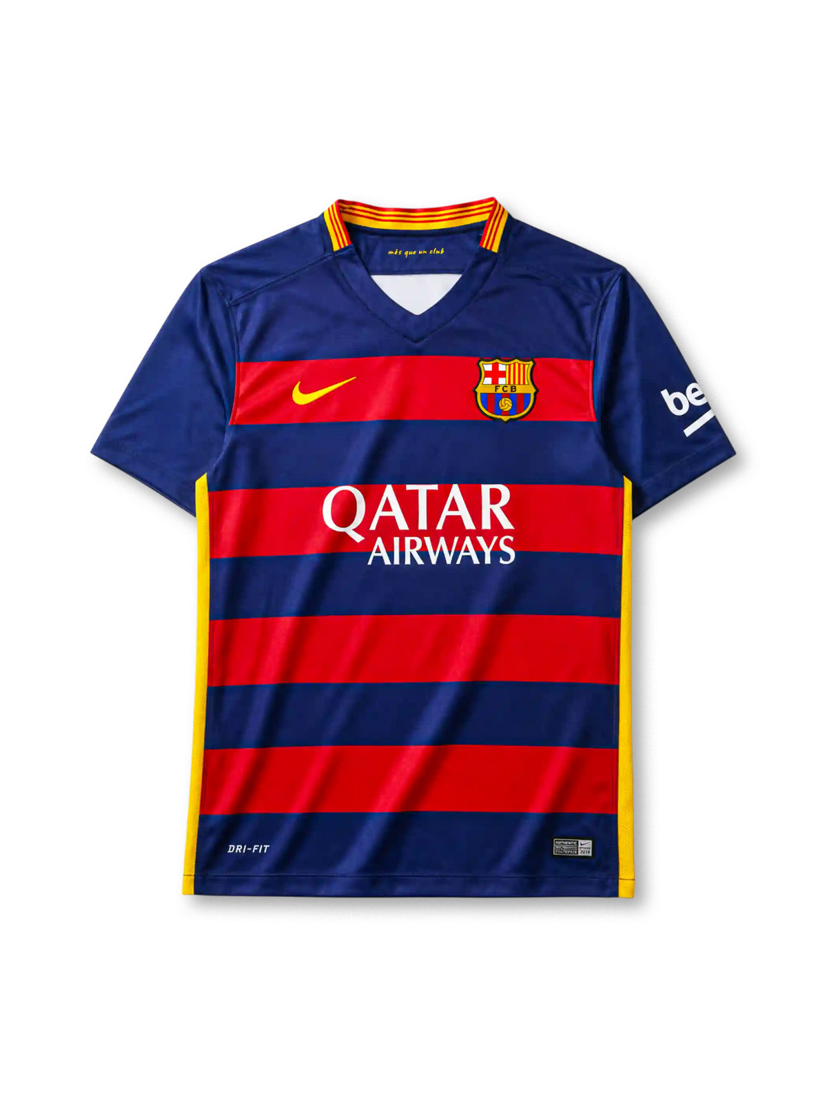 FCバルセロナ 2015-16シーズン ホームシャツ Qatar Airwaysスポンサー Nike製 初の横縞デザイン