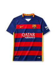 FCバルセロナ 2015-16シーズン ホームシャツ Qatar Airwaysスポンサー Nike製 初の横縞デザイン