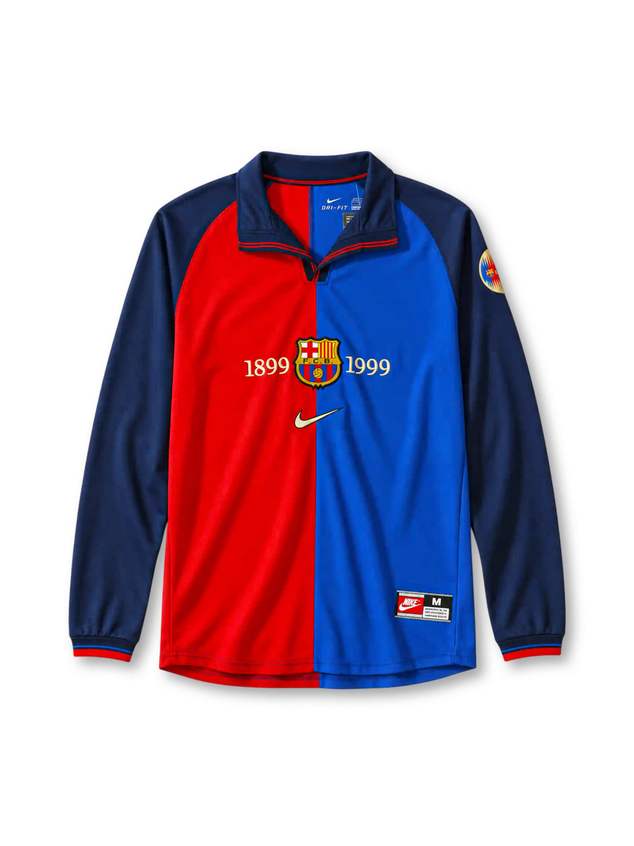 FCバルセロナ 1999/00シーズン ホームジャージ 創設100周年記念 長袖 ナイキ 赤青ツートン