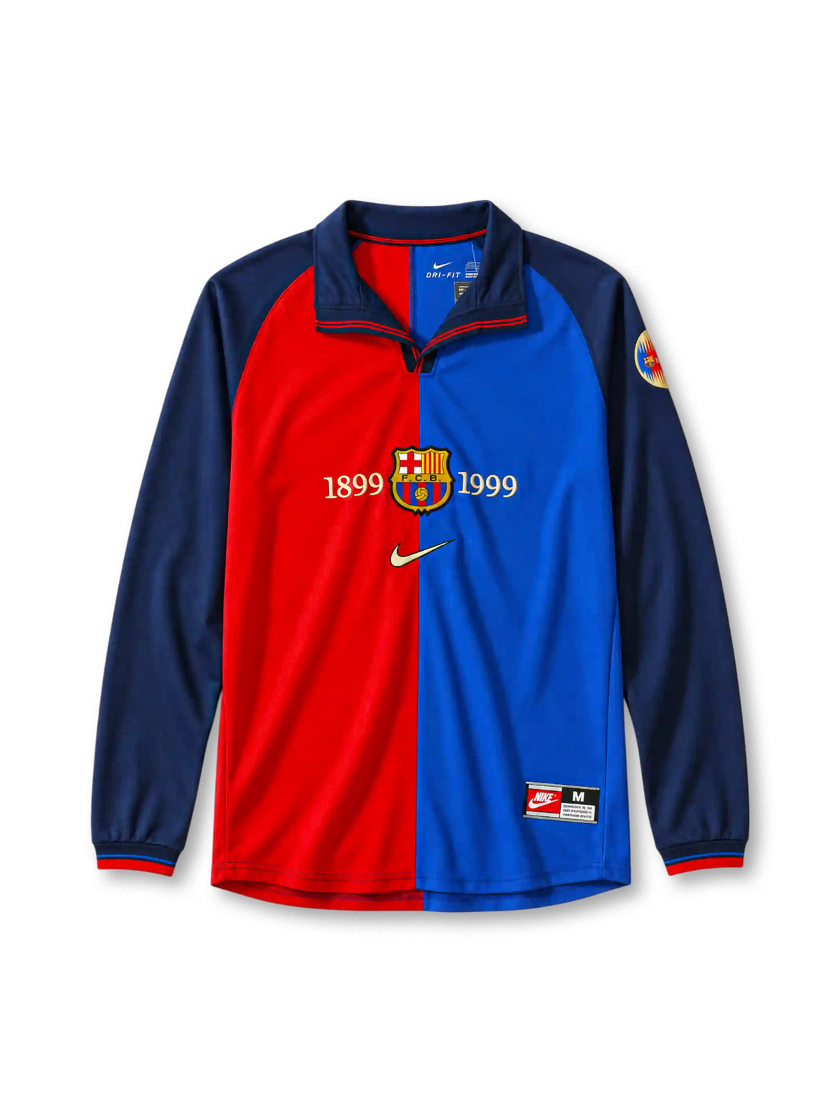 FCバルセロナ 1999/00シーズン ホームジャージ 創設100周年記念 長袖 ナイキ 赤青ツートン