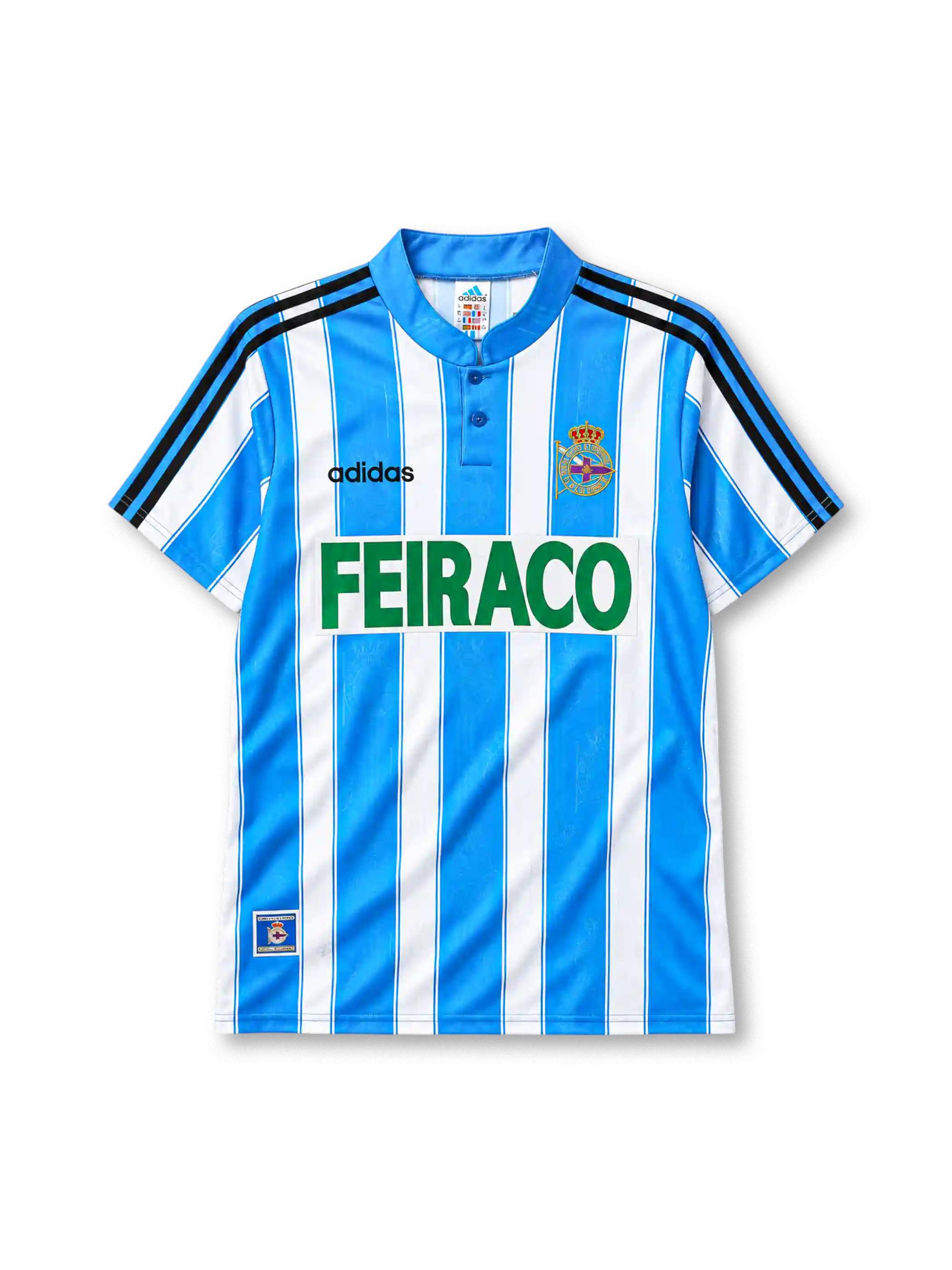 1997-98 デポルティボ・ラ・コルーニャ ホームジャージ adidas FEIRACO サッカーユニフォームv