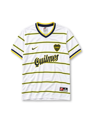 ボカ・ジュニアーズ 1999年 アウェイユニフォーム（Nike製、白地に紺黄ストライプ、Quilmesスポンサー）