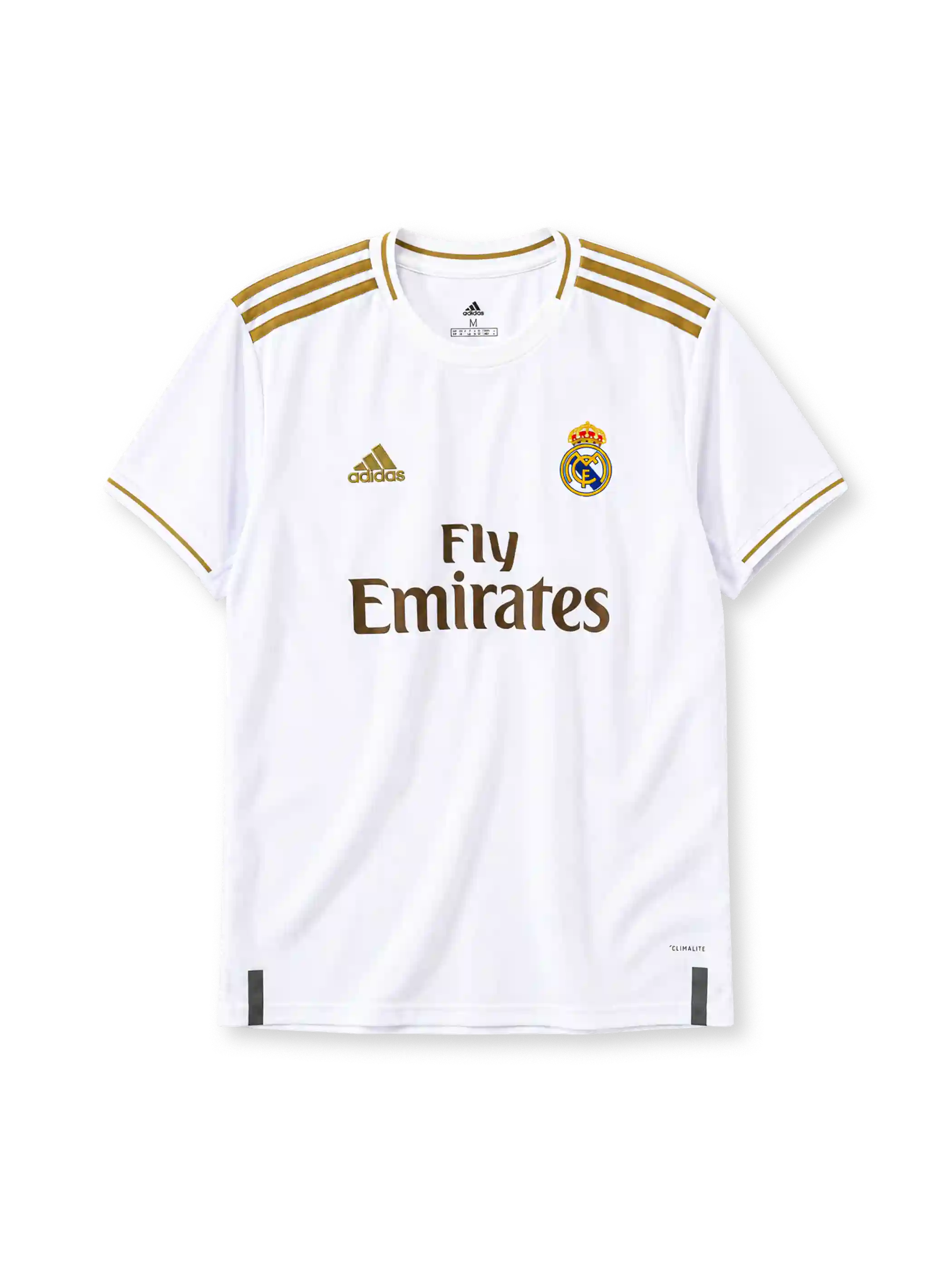 レアル・マドリード 2019/20シーズン ホームユニフォーム（adidas製、白地に金ライン）