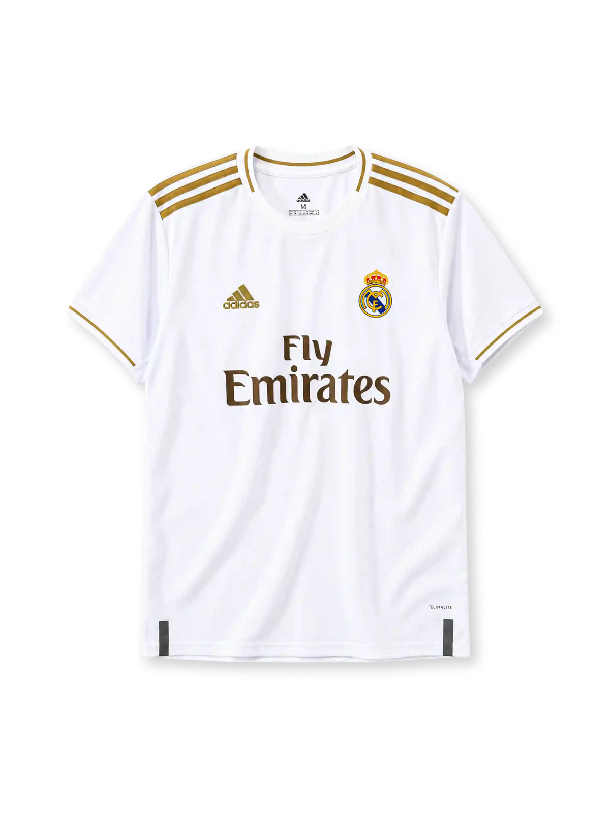 レアル・マドリード 2019/20シーズン ホームユニフォーム（adidas製、白地に金ライン）