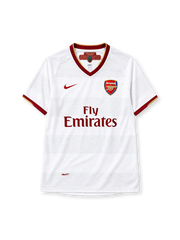 アーセナル 2007/08シーズン アウェイユニフォーム（Nike製、白地、ハーバート・チャップマン襟タグ）