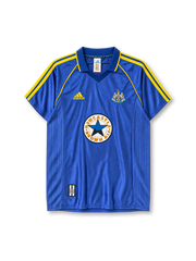 ニューカッスル・ユナイテッド 1998/00シーズン アウェイユニフォーム（adidas製、青地、Newcastle Brown Aleスポンサー）
