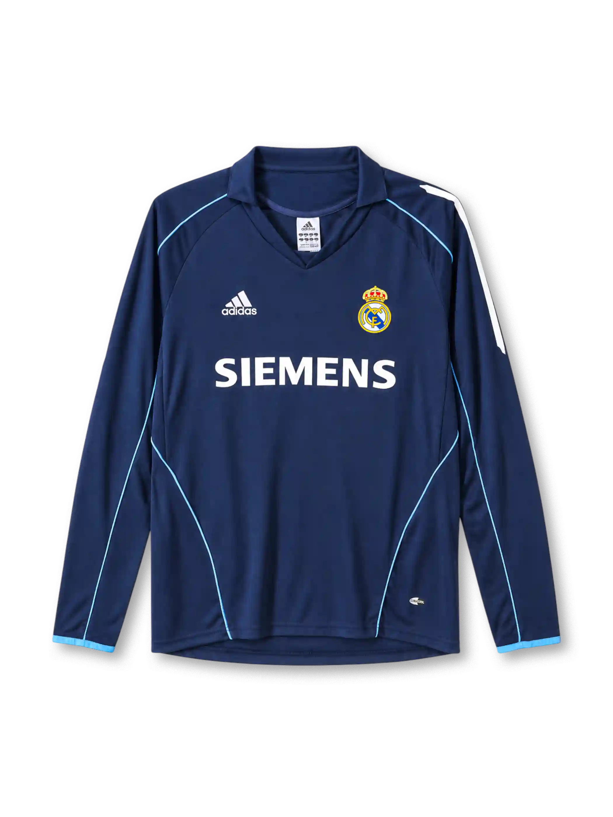 2005-06 レアル・マドリード アウェイジャージ 長袖 adidas Siemens サッカーユニフォーム
