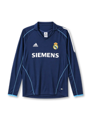 2005-06 レアル・マドリード アウェイジャージ 長袖 adidas Siemens サッカーユニフォーム