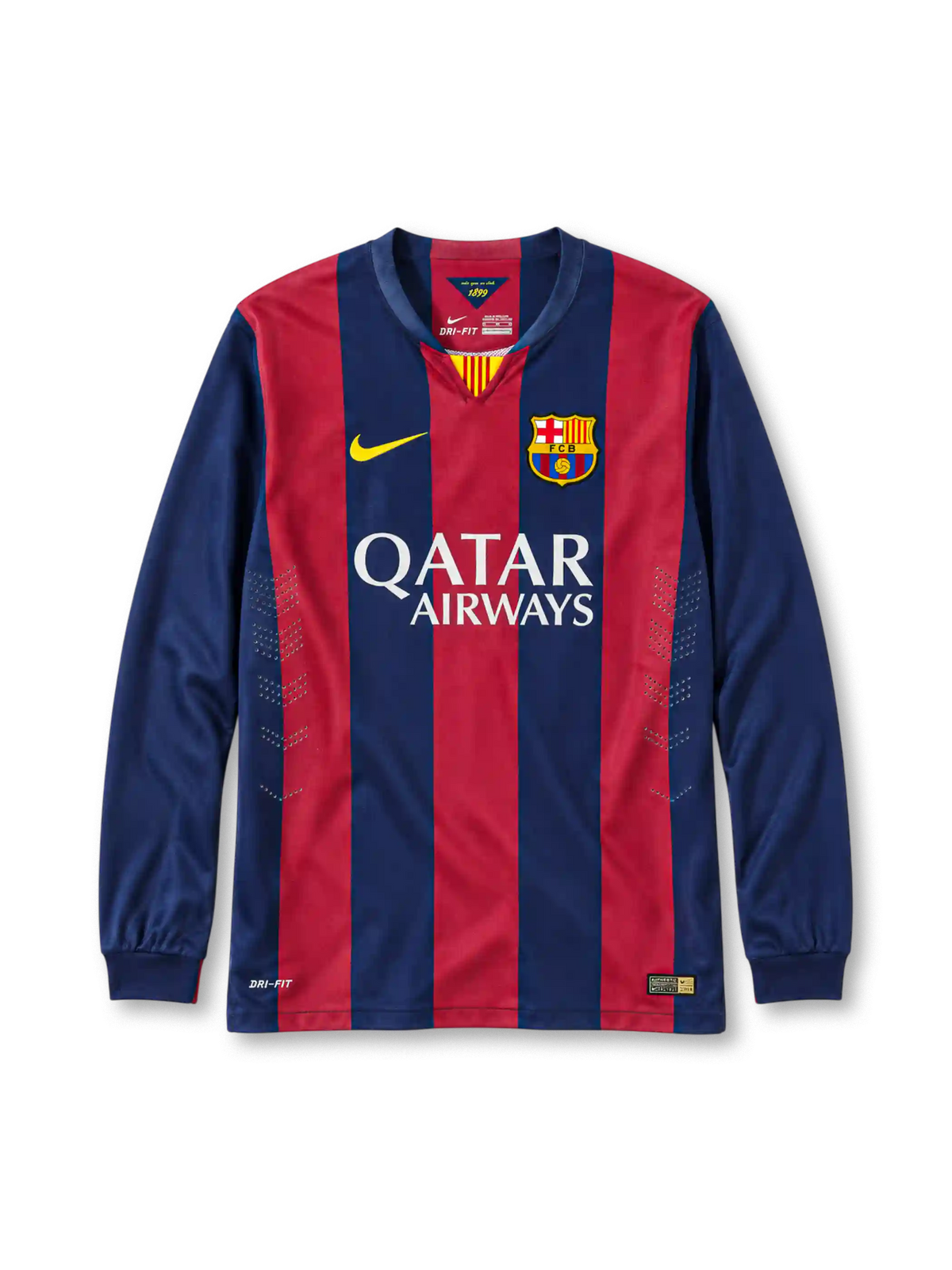 2014-15 バルセロナ ホームジャージ 長袖 Nike Qatar Airways サッカーユニフォーム