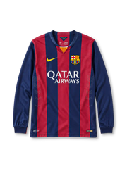 2014-15 バルセロナ ホームジャージ 長袖 Nike Qatar Airways サッカーユニフォーム