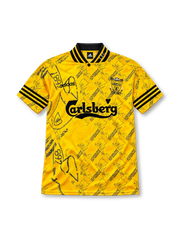 リヴァプール 1994-96 サード ユニフォーム 黄色の半袖にエンブレムと1892の柄 Carlsbergロゴ入り
