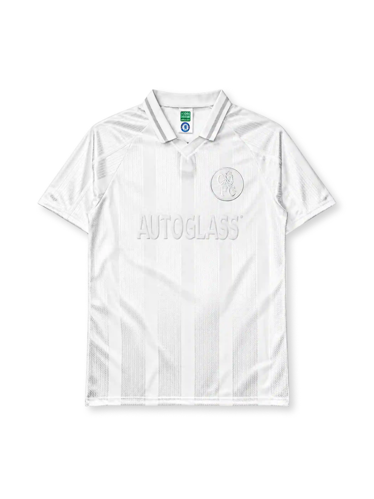 チェルシー 1998/99 アウェイユニフォーム 白 トーンオントーンストライプ AUTOGLASSスポンサー CFCエンブレム付き