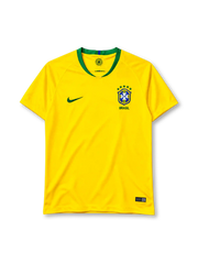 ブラジル代表 2018 ホームユニフォーム イエロー 緑襟 ナイキ製 ロシアW杯モデル 5つ星エンブレム付き