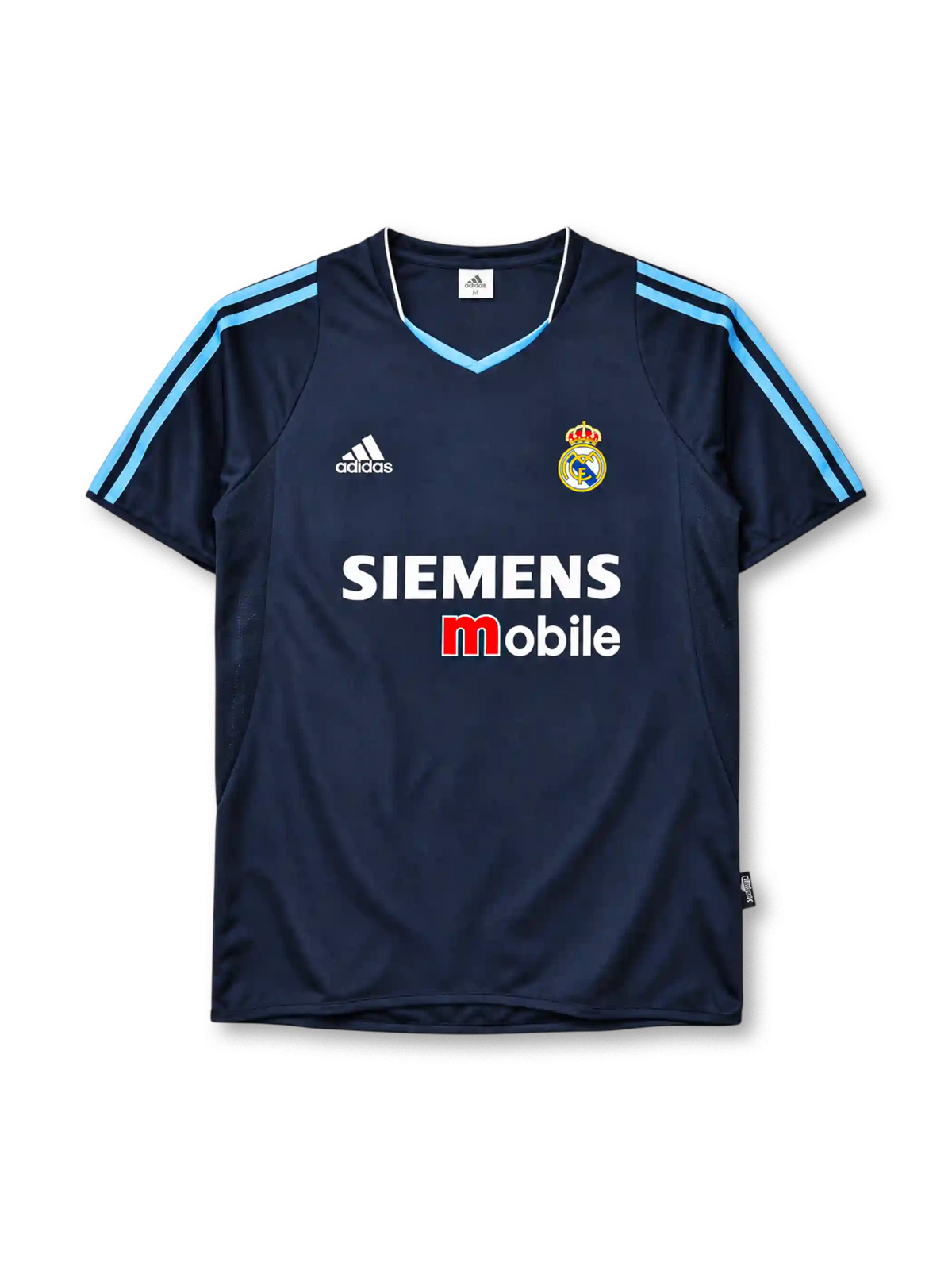 レアル・マドリード 2003/04 アウェイユニフォーム ネイビー 水色スリーストライプ アディダス製 SIEMENS mobileスポンサー