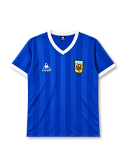 アルゼンチン代表 1986 アウェイユニフォーム ロイヤルブルー 白Vネック ル・コック・スポルティフ メキシコW杯モデル AFAエンブレム