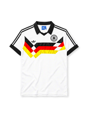 西ドイツ代表 1988/89シーズン ホームユニフォーム（adidas製、白地、国旗柄斜め帯）