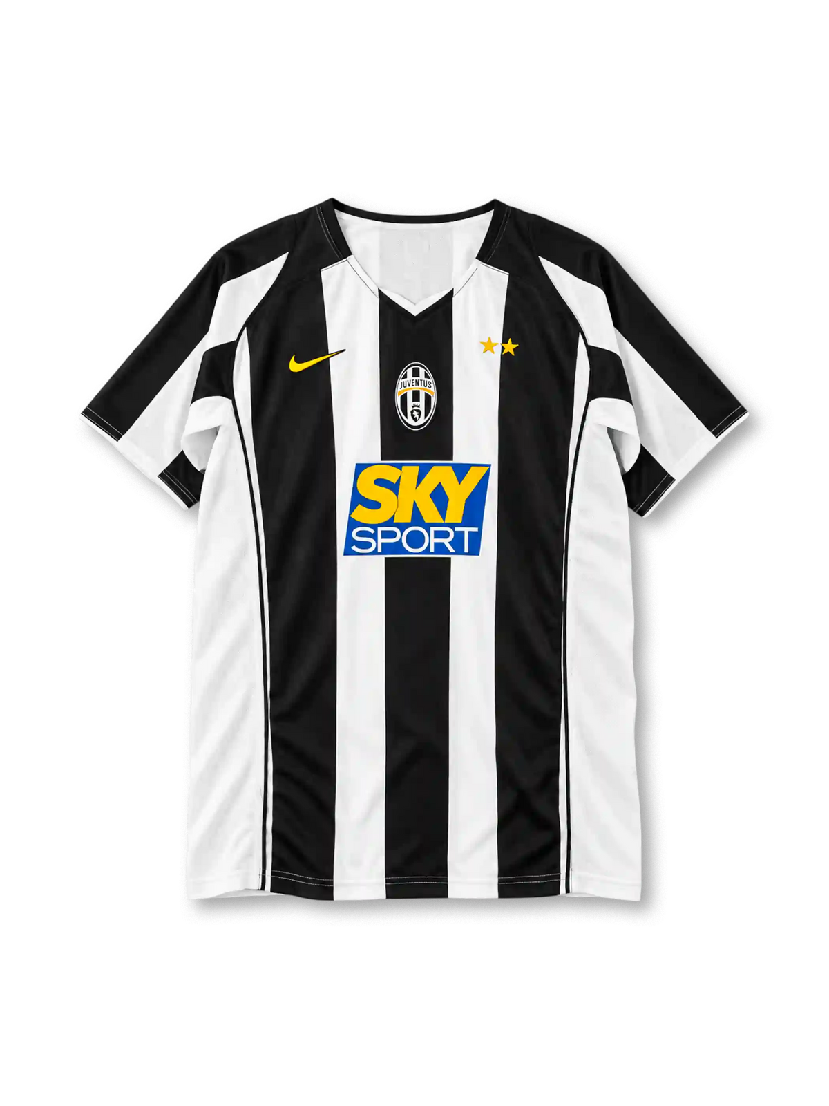 ユベントス 2004/05シーズン ホームユニフォーム（Nike製、黒白ストライプ、Sky Sportスポンサー）