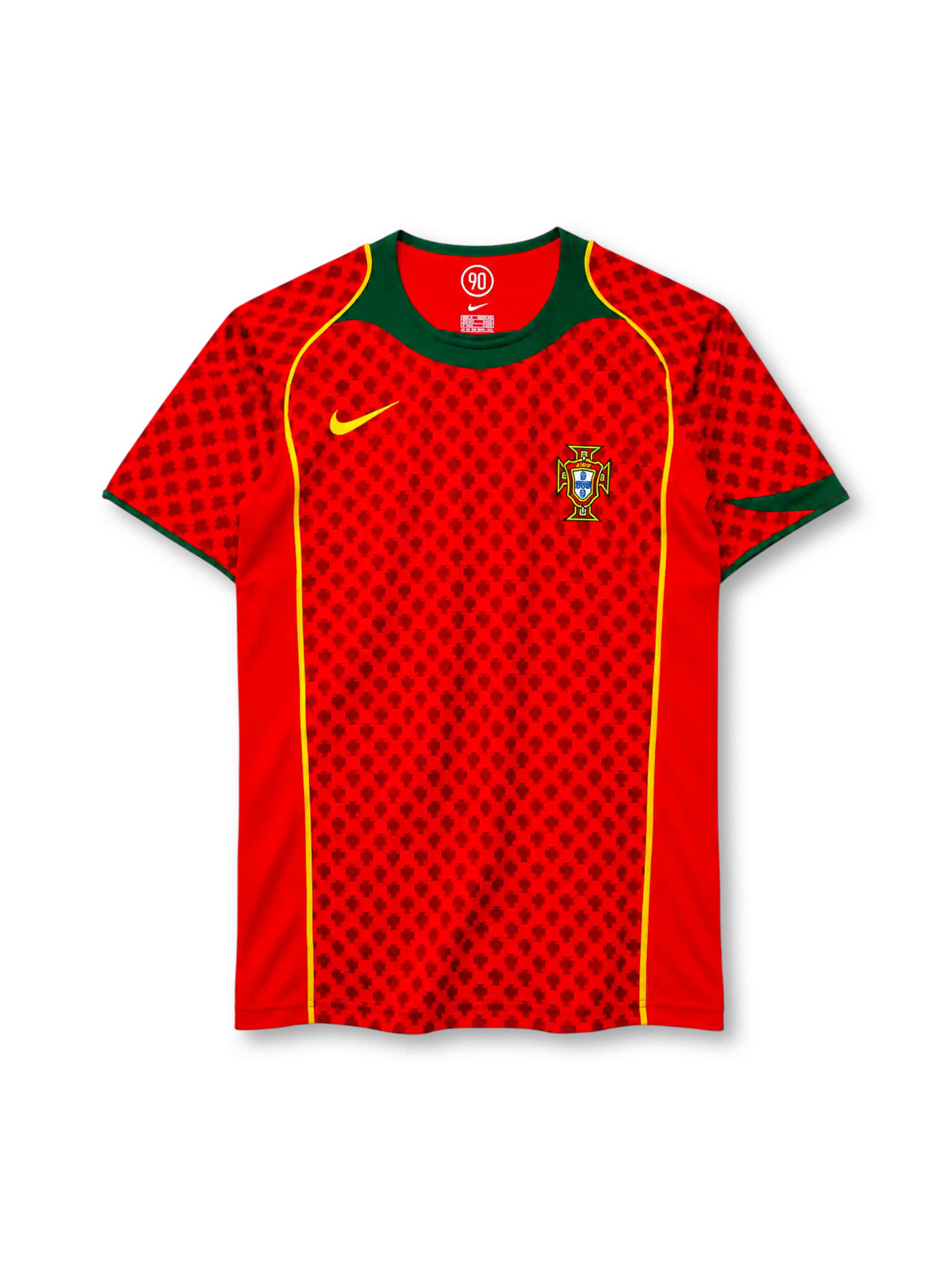 ポルトガル代表 2004年 ホームユニフォーム（Nike製、赤地、FPFエンブレム）