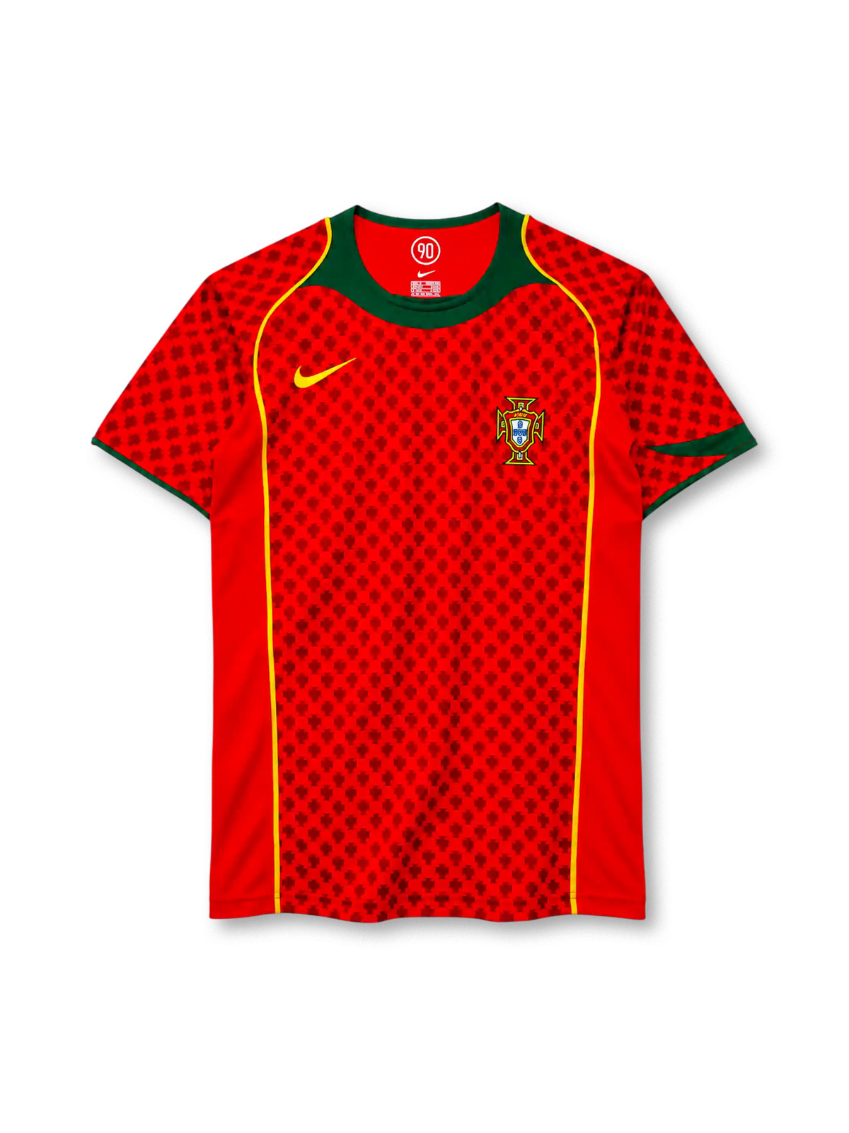 ポルトガル代表 2004年 ホームユニフォーム（Nike製、赤地、FPFエンブレム）