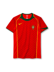 ポルトガル代表 2004年 ホームユニフォーム（Nike製、赤地、FPFエンブレム）