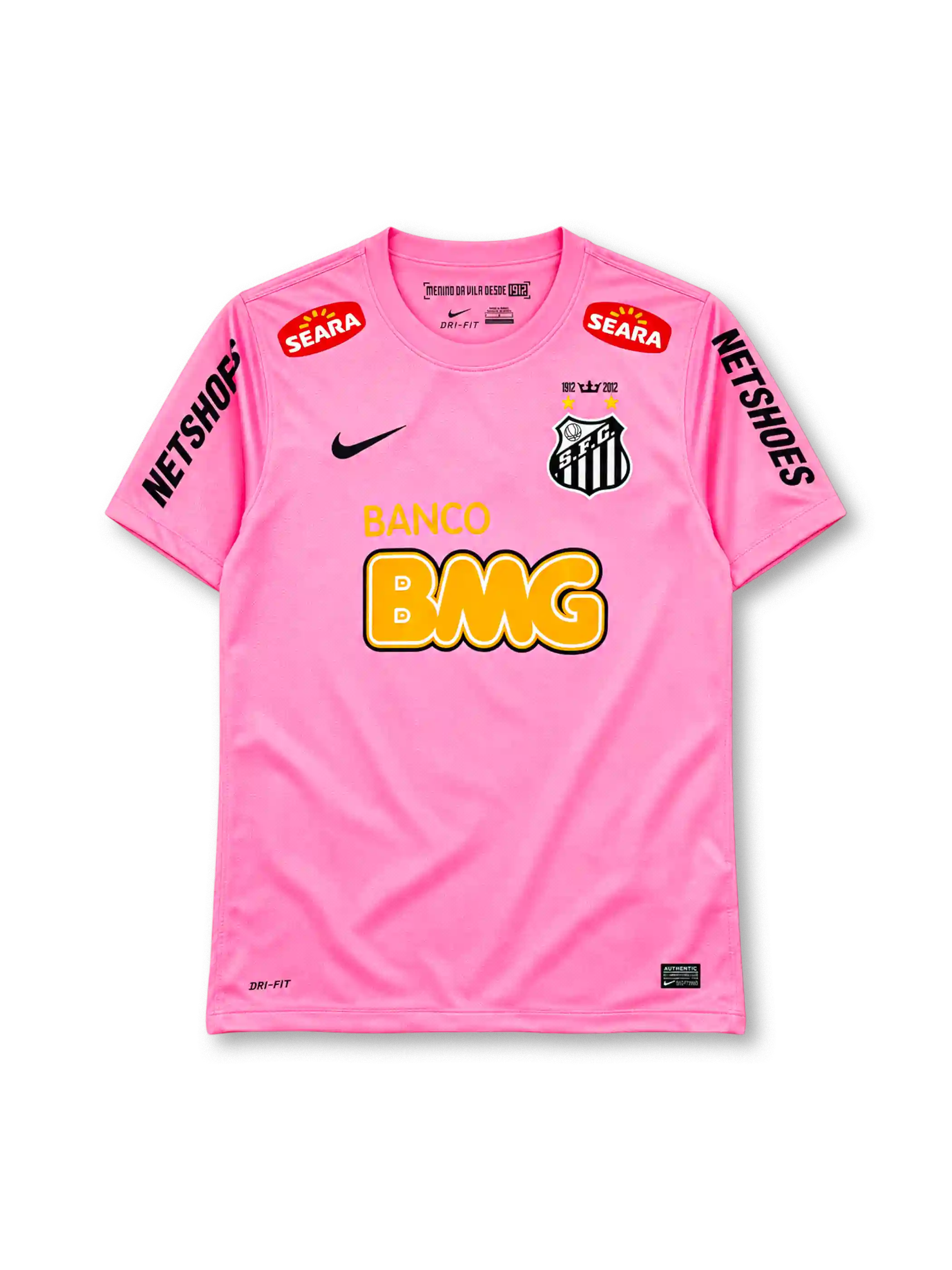 サントスFC 2013年 ピンクオクトーバーユニフォーム（Nike製、ピンク地、BMGスポンサー）