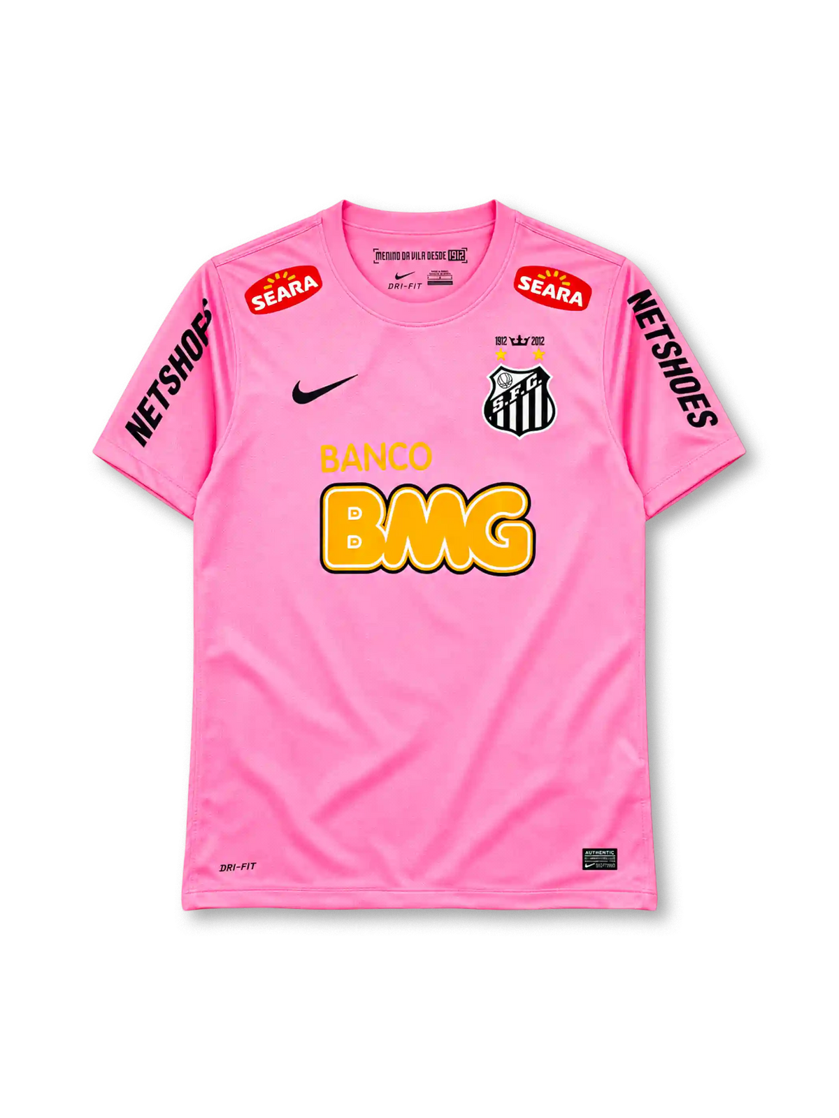 サントスFC 2013年 ピンクオクトーバーユニフォーム（Nike製、ピンク地、BMGスポンサー）