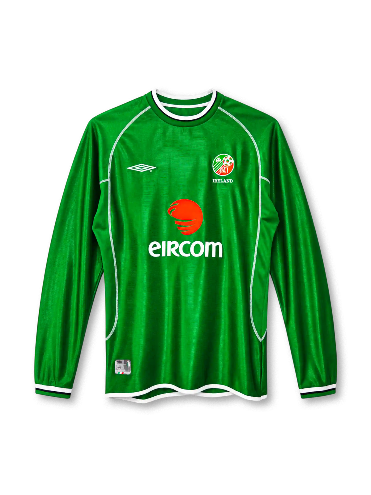 2002 アイルランド代表 ホームジャージ 長袖 Umbro eircom サッカーユニフォーム