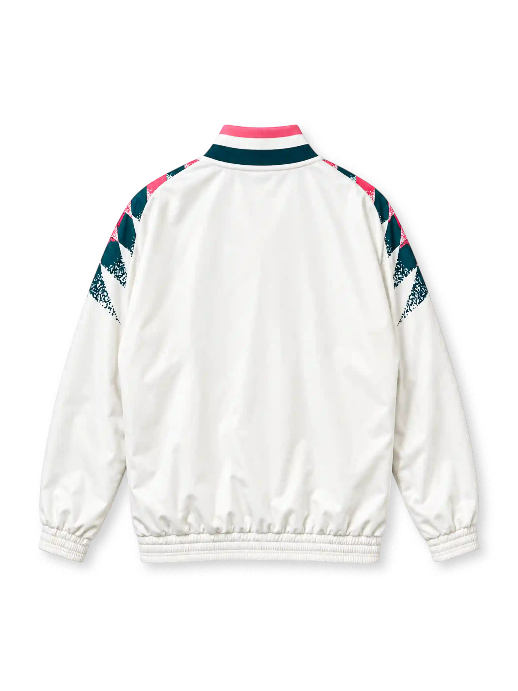 レアル・マドリード 2026/27シーズン ホワイトアンセムジャケット(adidas製、ピンク×ダークグリーン、ダイヤモンド柄)
