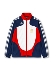 フランス代表 2008年 トラックジャケット（adidas製、白地、紺袖、adidasストライプ）