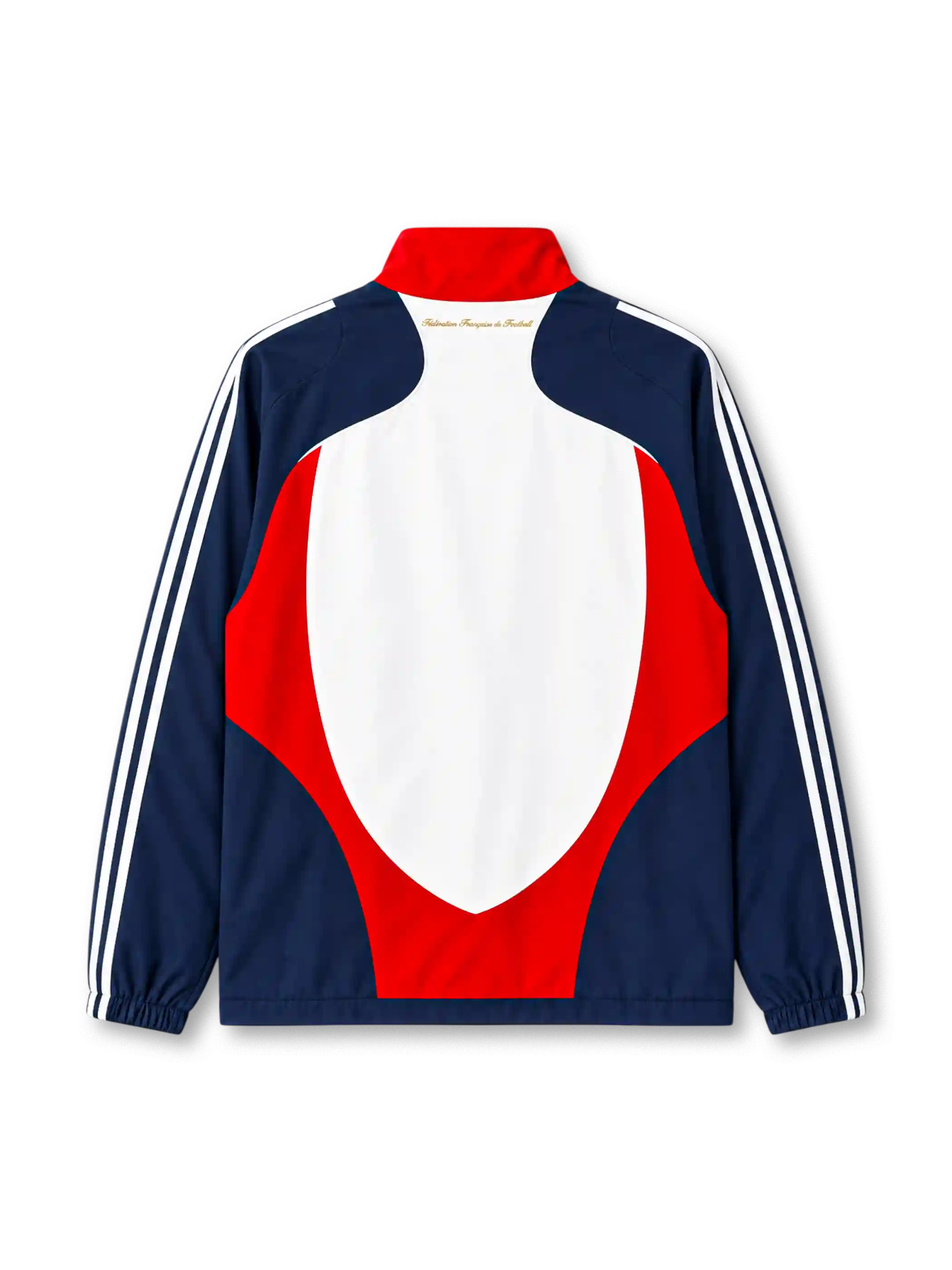 フランス代表 2008年 トラックジャケット（adidas製、白地、紺袖、adidasストライプ）