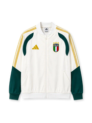 イタリア代表 2024年 ホワイトトレーニングジャケット（adidas製、白地、金と緑のディテール）