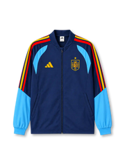スペイン代表 2026年 ネイビーアンセムジャケット(adidas製、紺地、赤黄ストライプ)