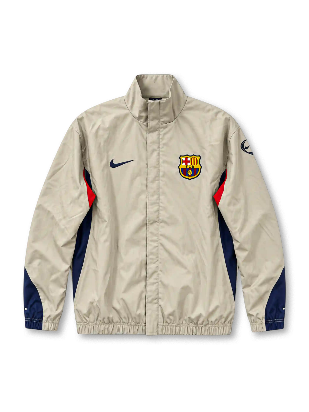 FCバルセロナ 2003/04シーズン カーキトラックジャケット（Nike製、カーキ地、紺赤パネル）
