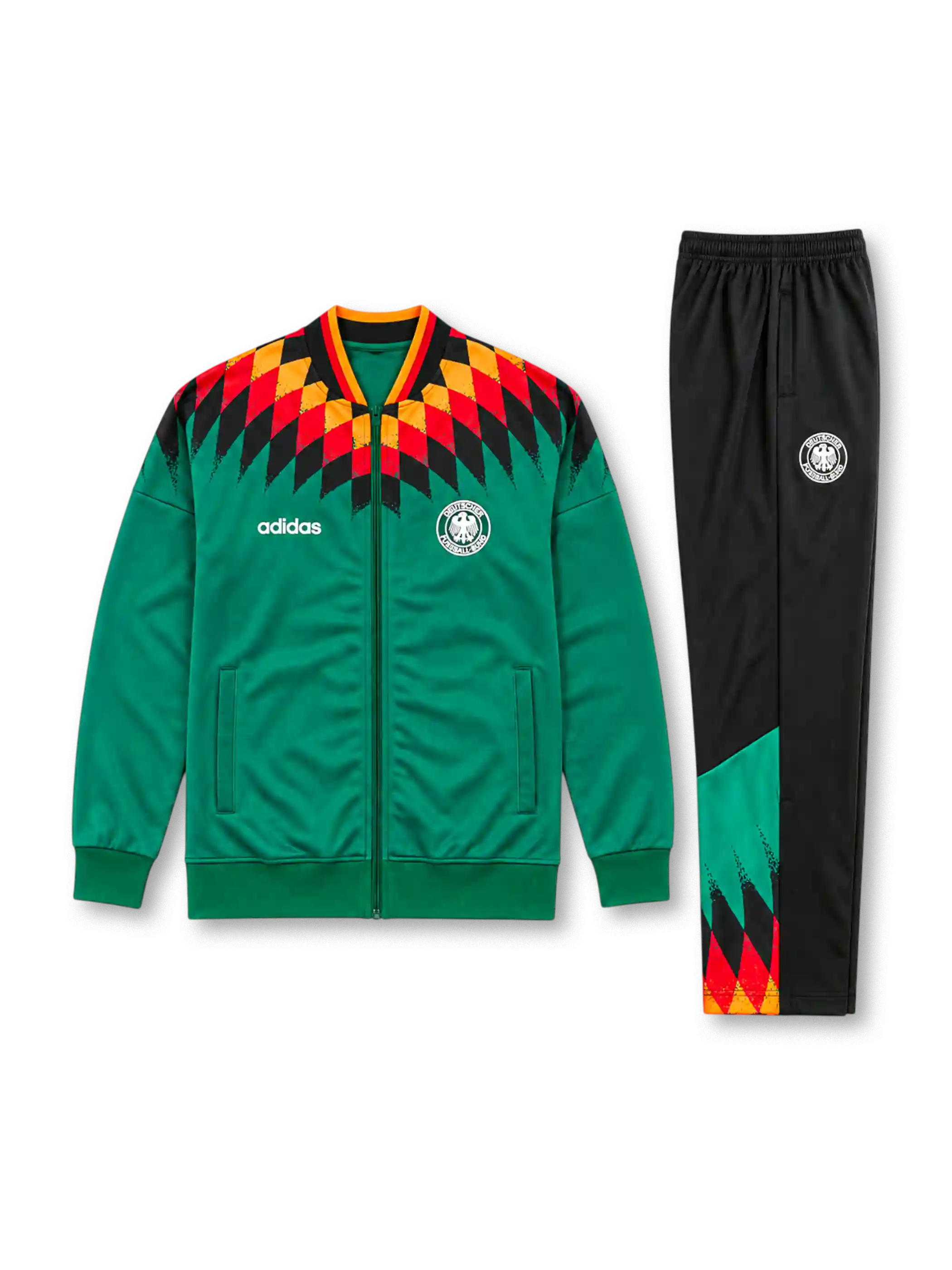ドイツ代表 1994 Bringbackトラックスーツ グリーンに菱形柄が入ったジャケット＆パンツ