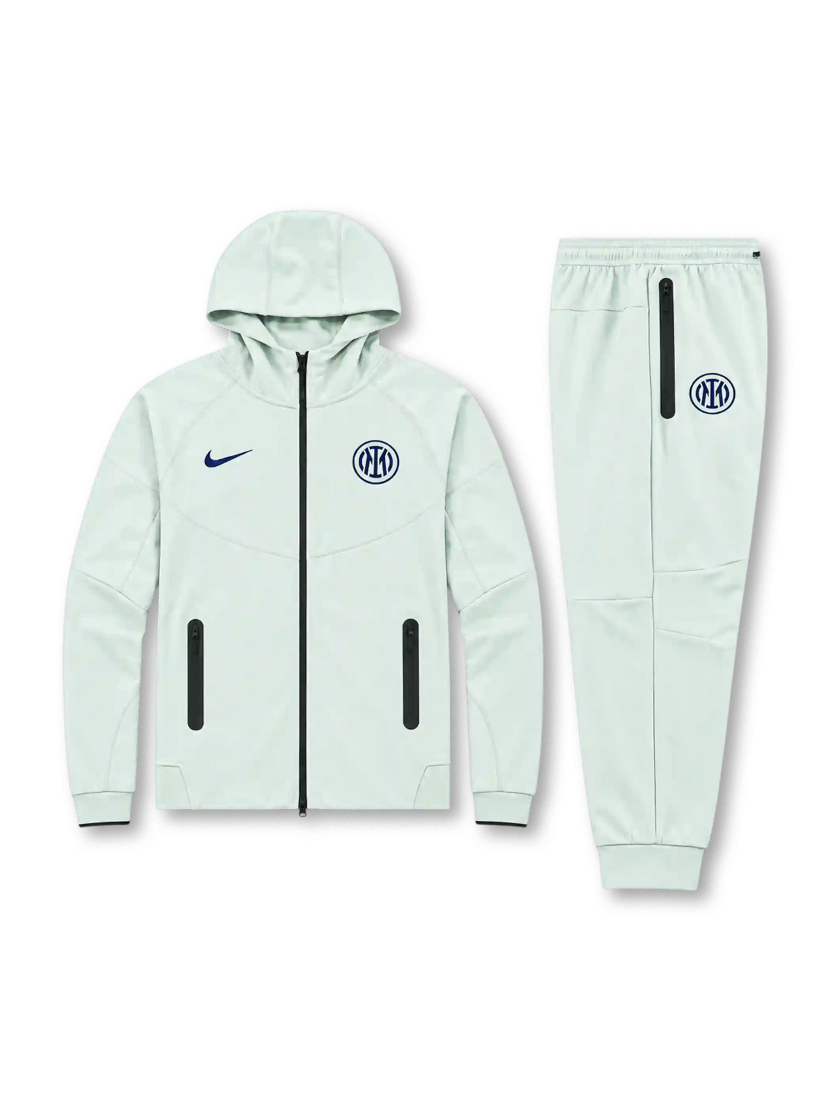 インテル 2026-27 ライトグレー フード付きトラックスーツ セットアップ Nikeロゴ