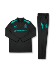 フェイエノールト 2026-27 ブラック×ターコイズ ハーフジップ トレーニングセット Castore