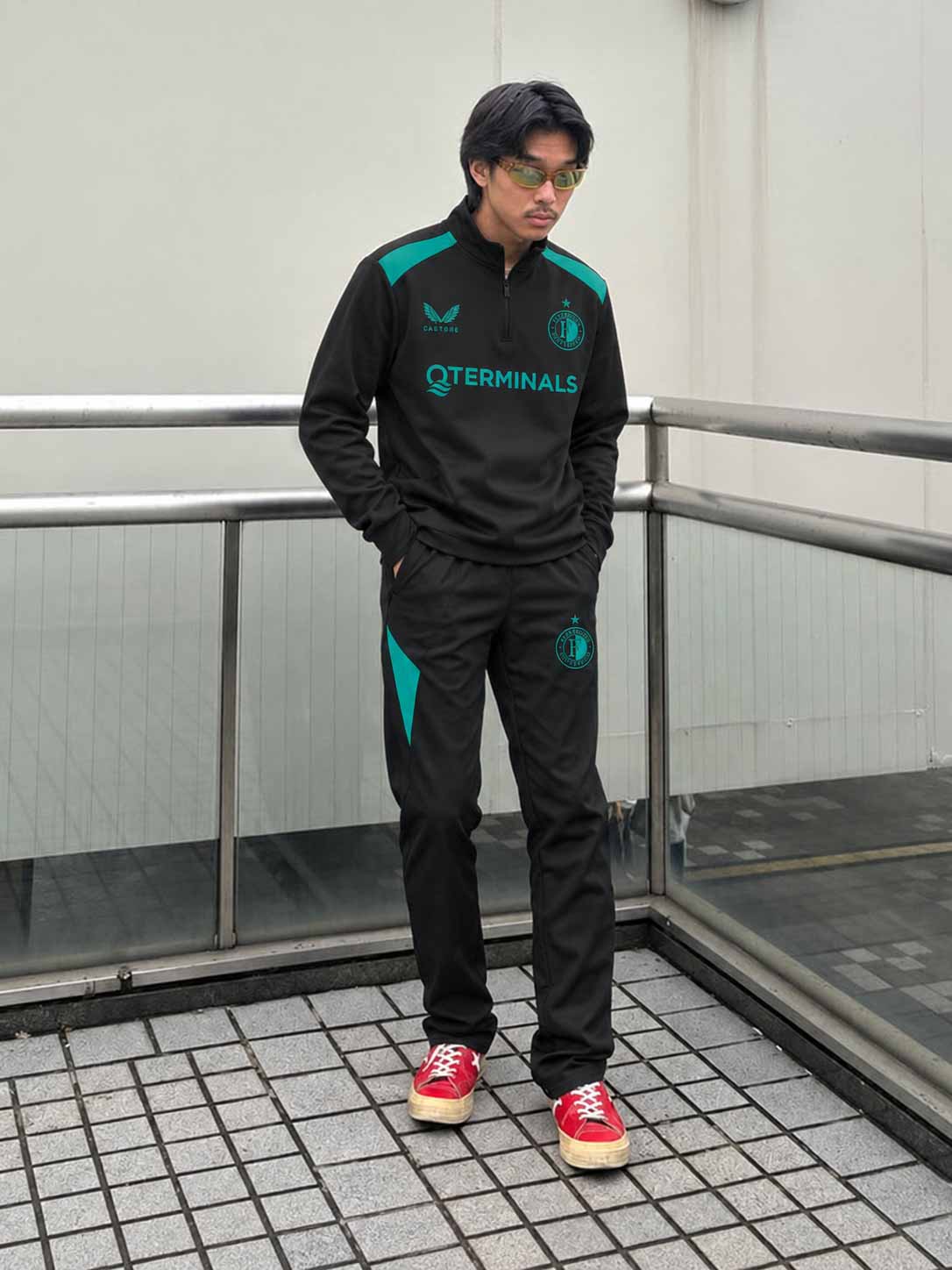 フェイエノールト 2026-27 ブラック×ターコイズ ハーフジップ
