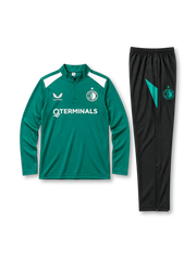 フェイエノールト 2026-27 グリーン ハーフジップ トレーニングセット ブラックパンツ Castore