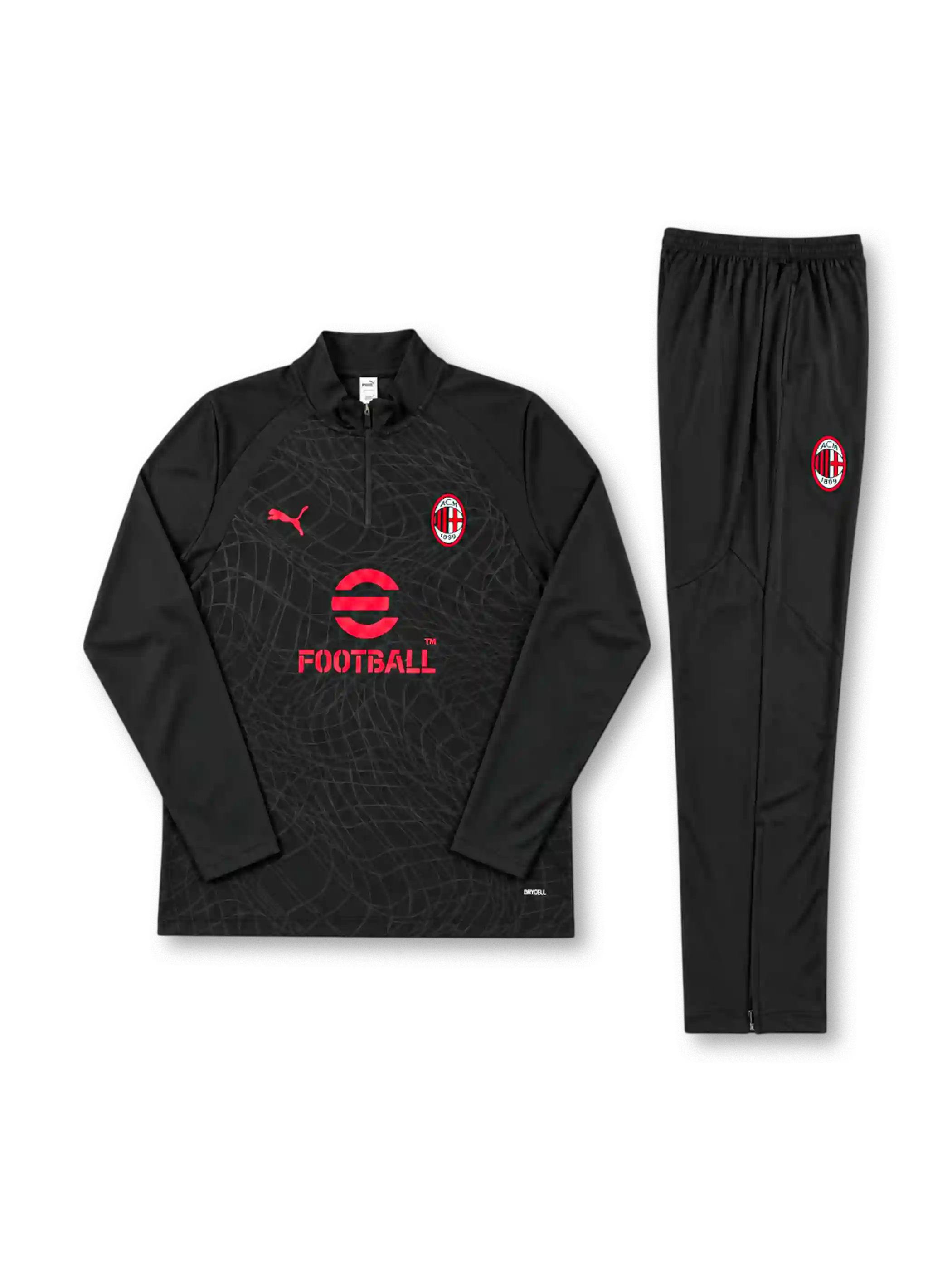 ACミラン 2026-27 ブラック ハーフジップ トレーニングセット ブラックパンツ PUMA