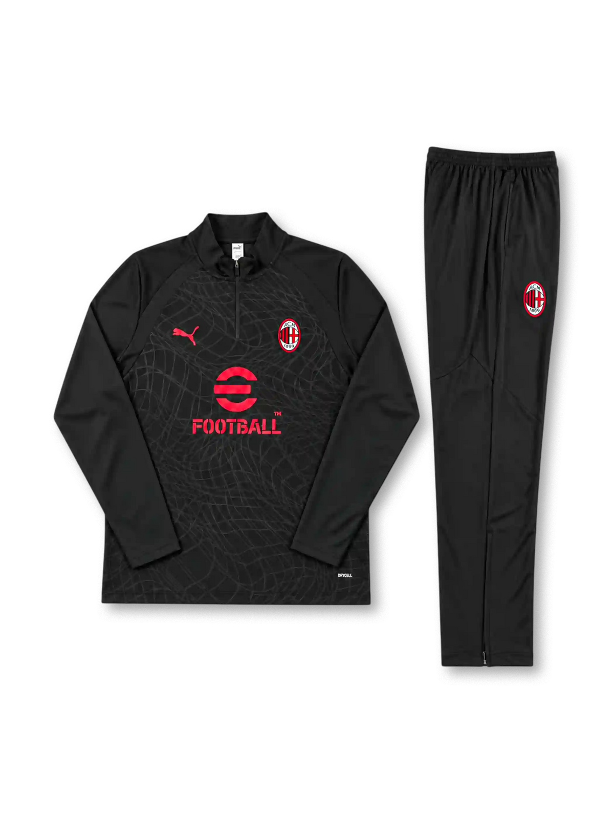 ACミラン 2026-27 ブラック ハーフジップ トレーニングセット ブラックパンツ PUMA