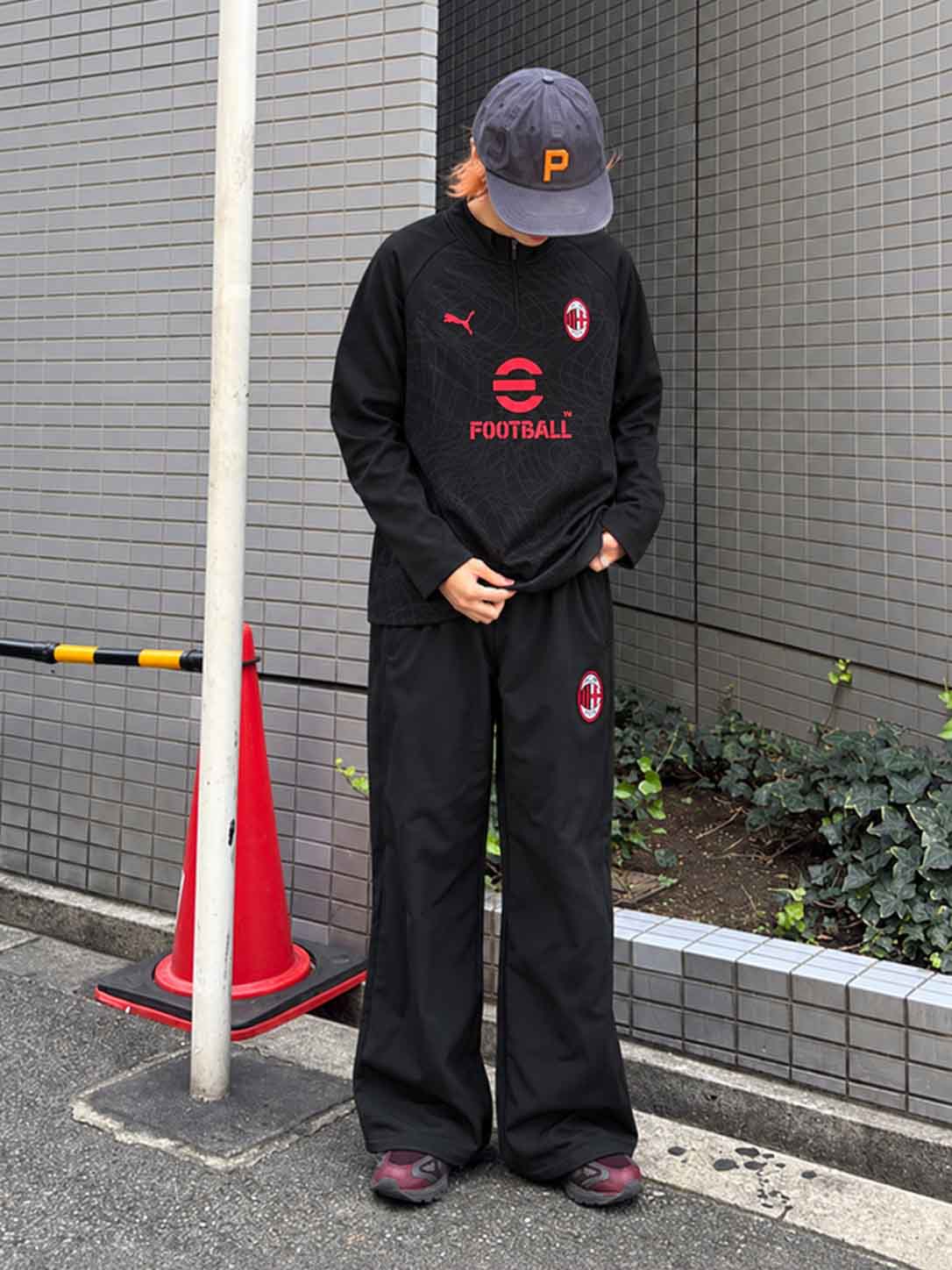 ACミラン 2026-27 ブラック ハーフジップ トレーニングセット-KICKO