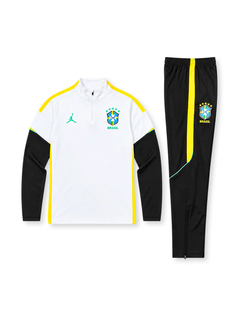 ブラジル代表 JORDAN •長袖シャツ •プレイヤーバージョン •Mサイズ ブラジル代表 2026-27 ホワイト トレーニングセットアップ-KICKO