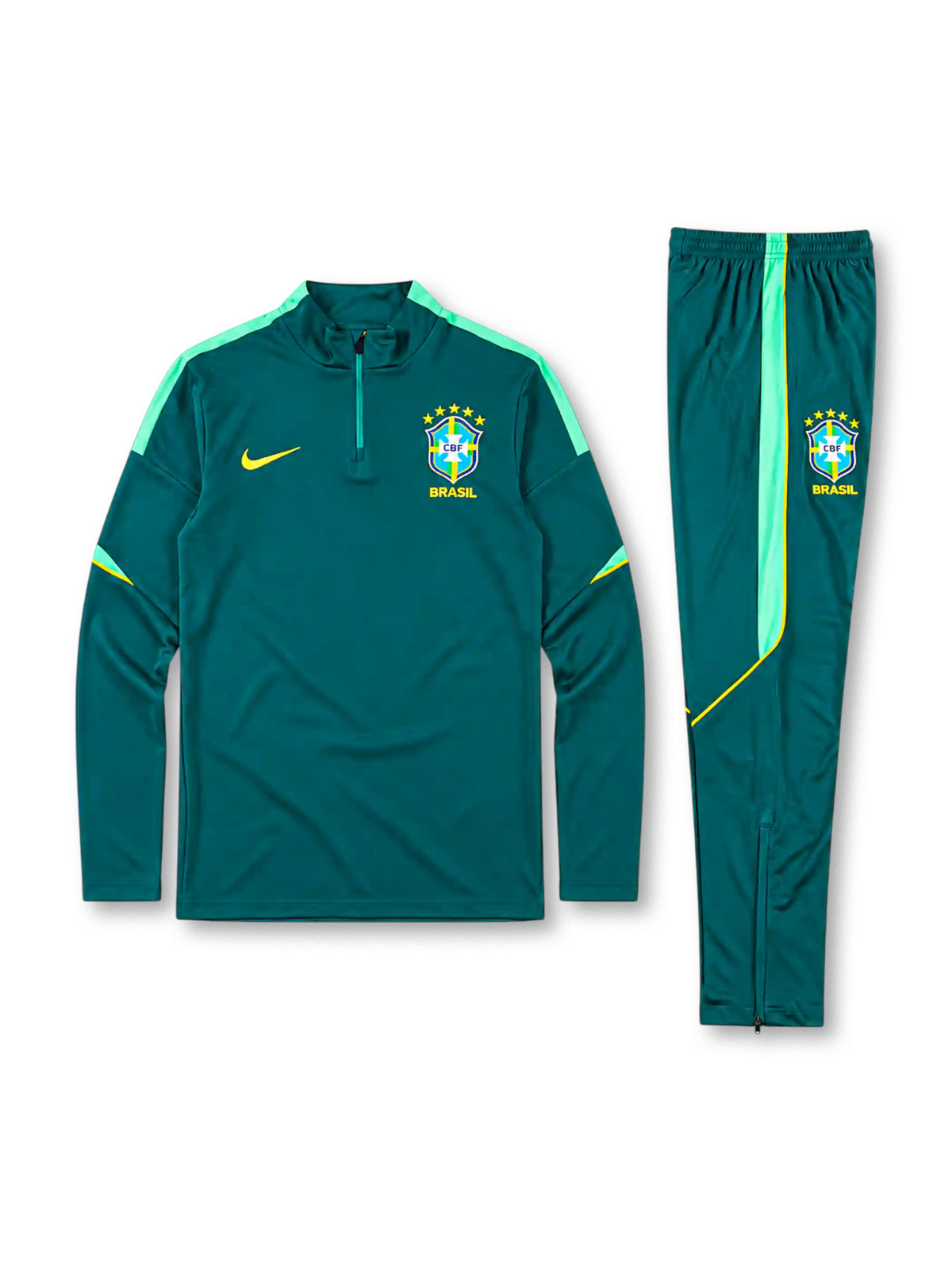 ブラジル代表 2026-27 トレーニング ハーフジップトップ＆パンツ セットアップ ダークグリーン