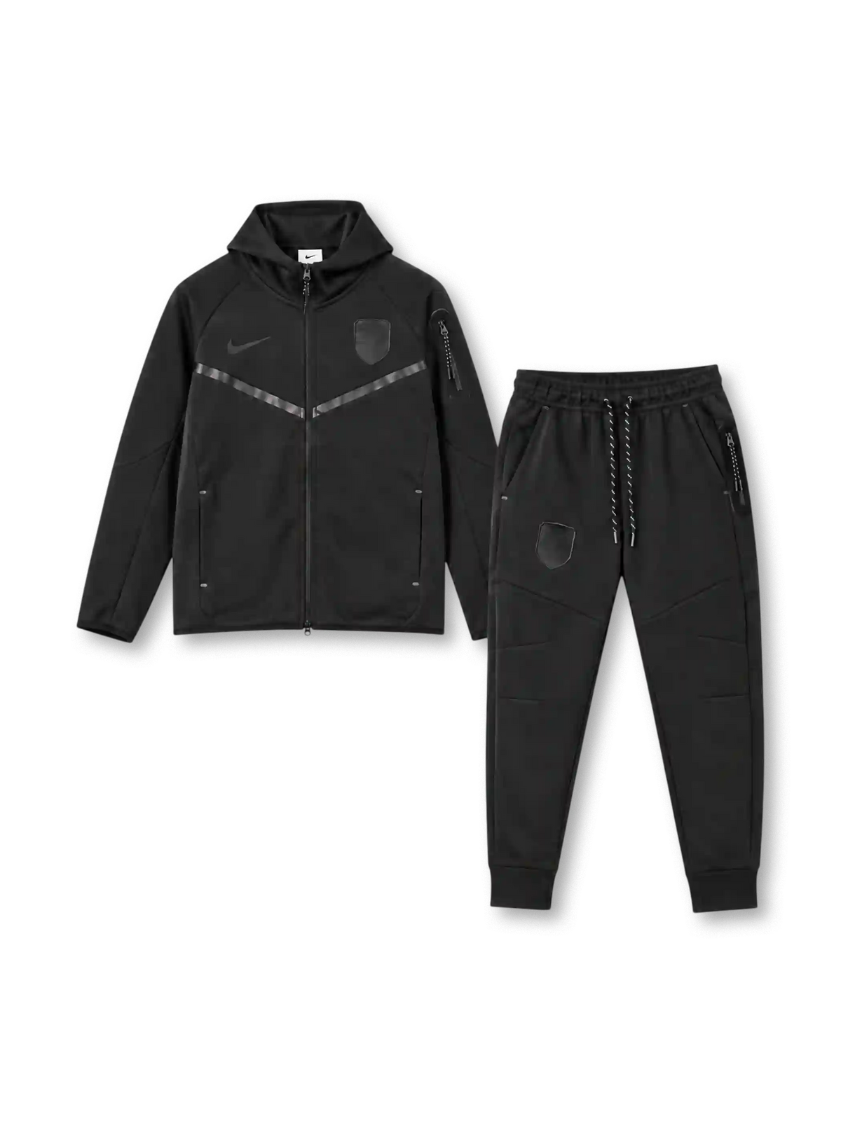 ノルウェー代表 2026年 テックフリースブラックアウトフーディー&パンツセット（Nike製、オールブラック）