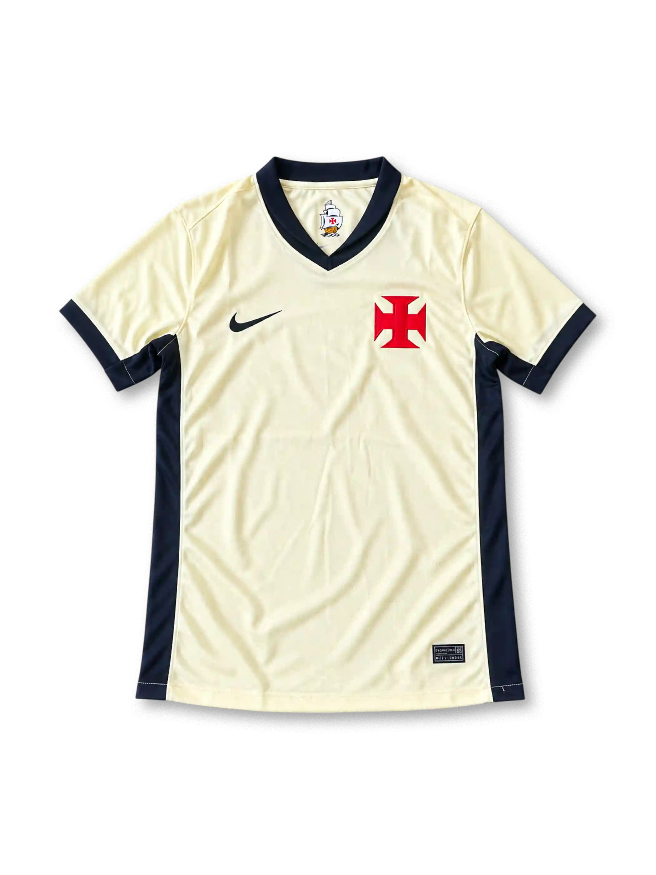 オス・ベレネンセス 2026-27 アウェイジャージ クリームにネイビーのトリムが入った半袖モデル