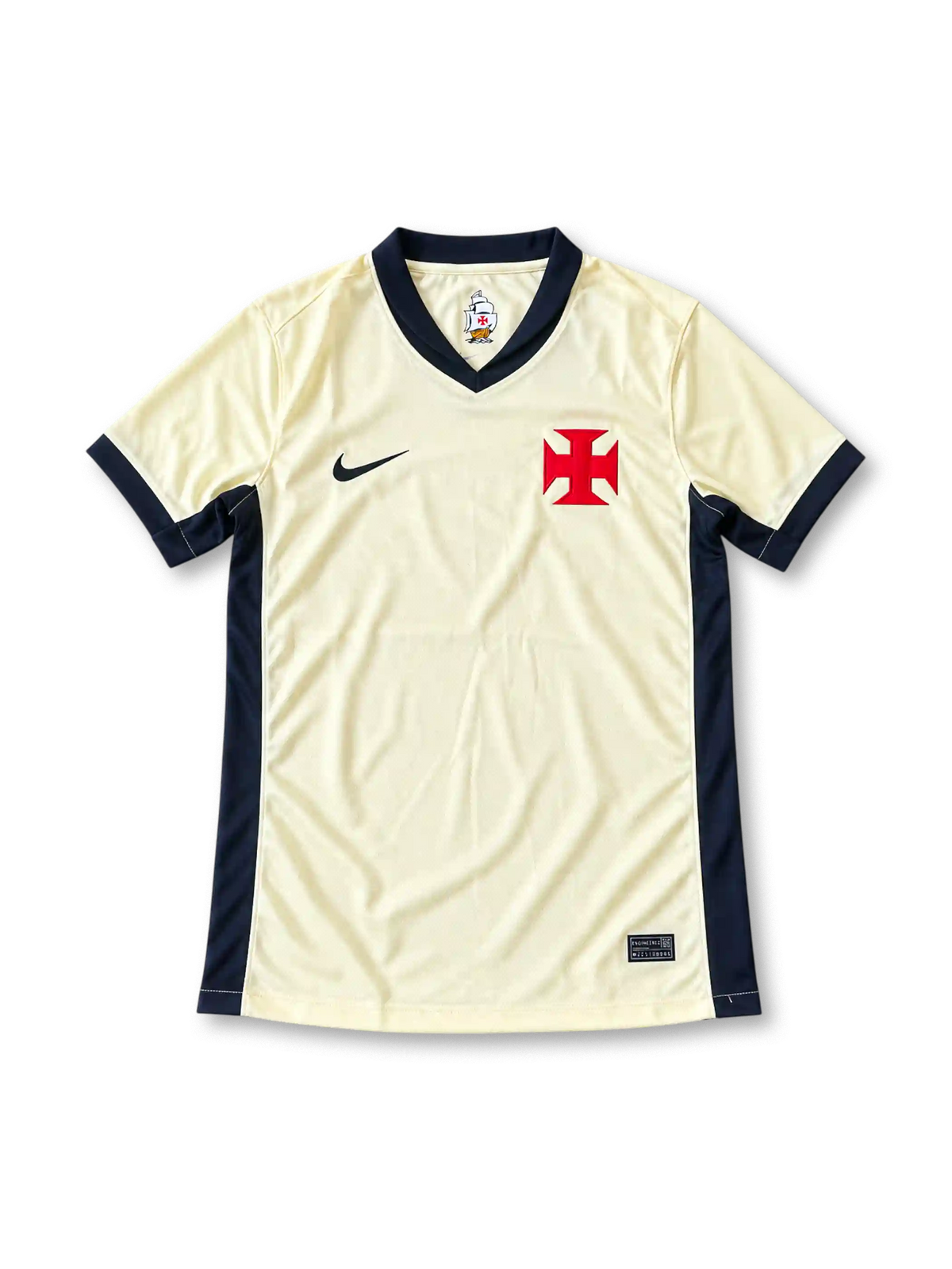 オス・ベレネンセス 2026-27 アウェイジャージ クリームにネイビーのトリムが入った半袖モデル
