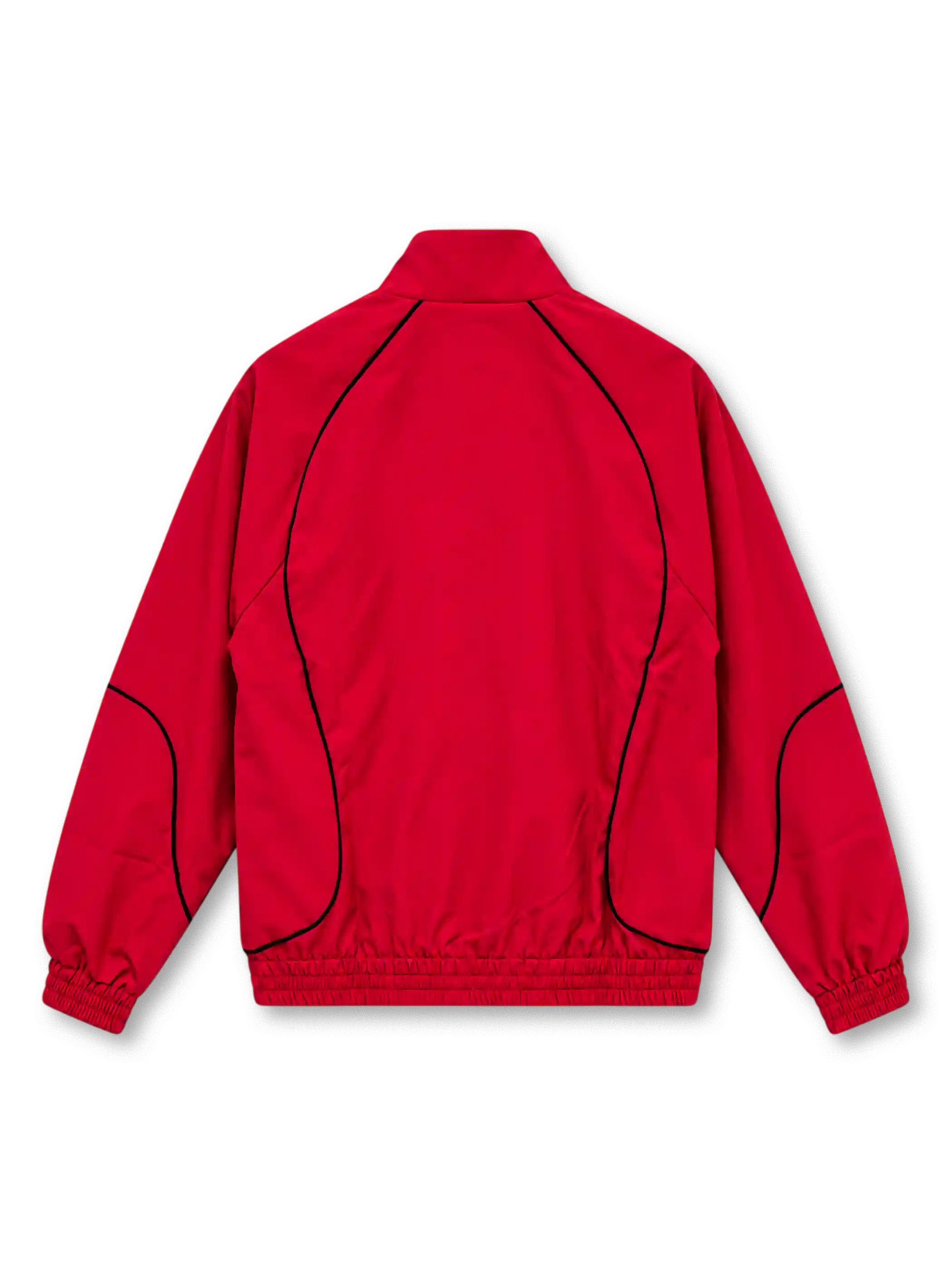 アーセナル グラフィック モックネックジャケット レッド ゴシック体のArsenalロゴ AFC 1886の刺繍 金色のクラブエンブレム