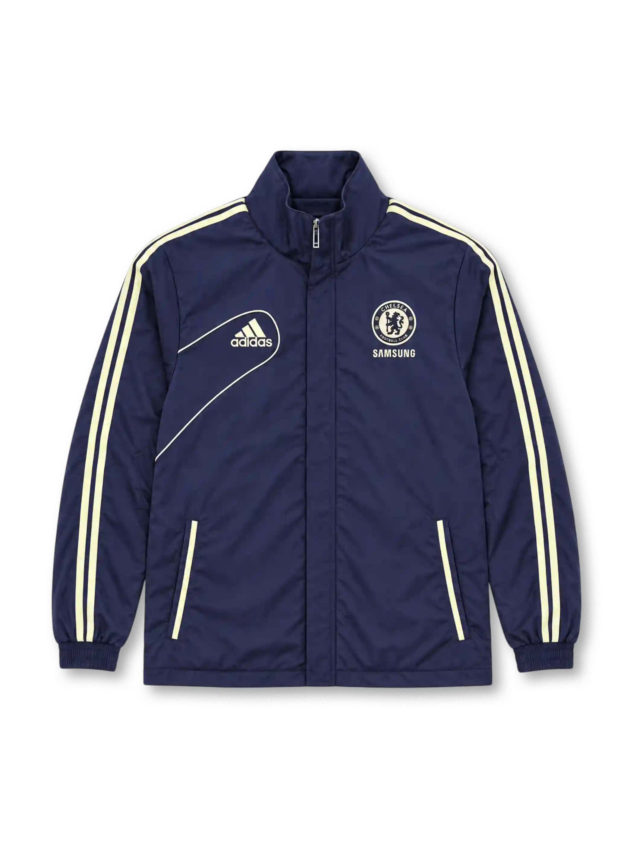 チェルシー 2012/13 パデッドジャケット ネイビー クリームイエローのスリーストライプ クラブエンブレム SAMSUNG アディダス