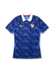フランス代表 2026 FIFAワールドカップ ホーム Authentic フロント（ロイヤルブルー地ダイアゴナルジャカード＋ローズゴールドFFFガリックロースター・エンブレム＋2つ星＋ホワイトポロカラー＋ローズゴールドNikeスウッシュ）