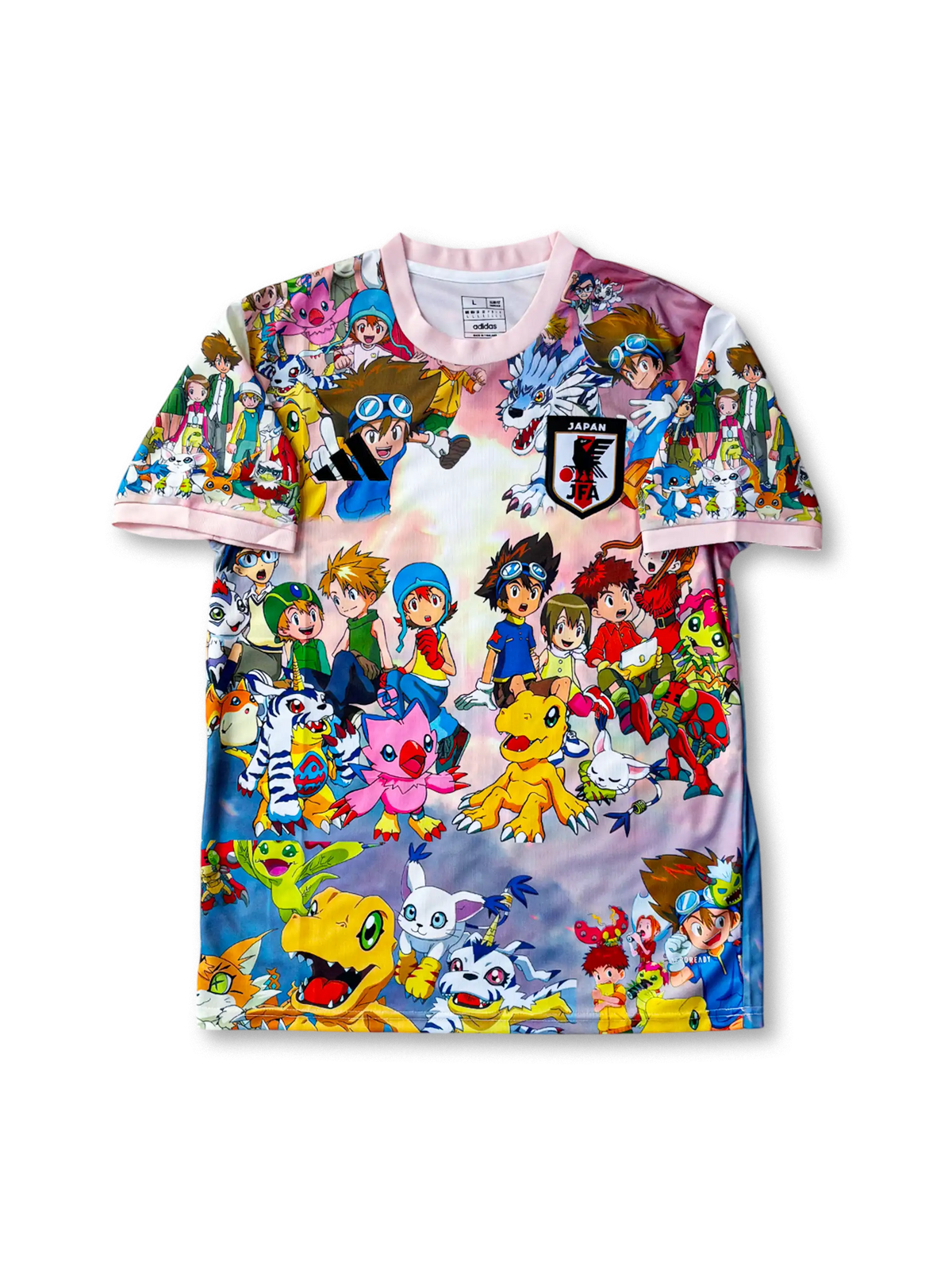 日本代表 デジモンアドベンチャー コラボユニフォーム 正面、アグモン・太一デザイン